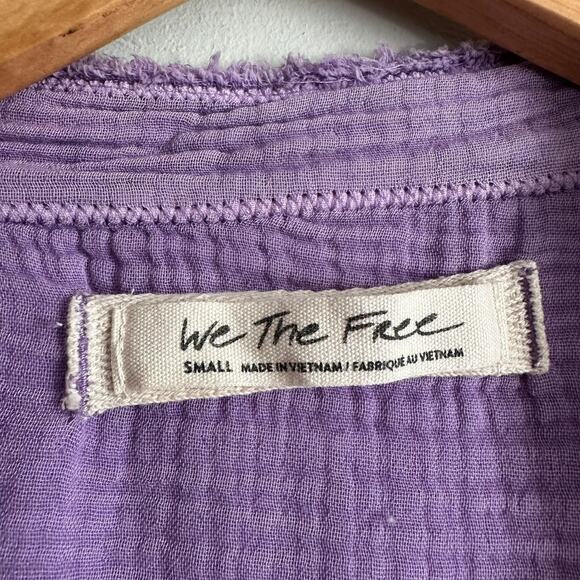 Free People Summer Daydream Button Down in Purple - Picture 5 of 9